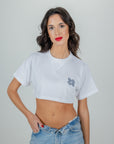 WHITE T-SHIRT CROP