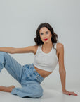 WHITE CROP TOP