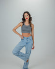 GREY CROP TOP